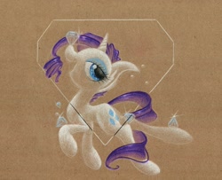 Size: 992x805 | Tagged: safe, artist:getchanoodlewet, imported from derpibooru, rarity, diamond, female, solo, traditional art