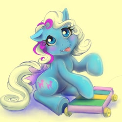 Size: 894x894 | Tagged: safe, artist:kiss-the-thunder, imported from derpibooru, baby fifi, female, filly, g1, solo, tongue out