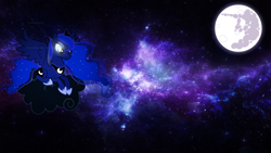 Size: 1920x1080 | Tagged: safe, artist:0verated, imported from derpibooru, princess luna, lens flare, mare in the moon, moon, space, vector, wallpaper