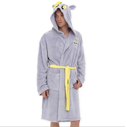 Size: 547x551 | Tagged: safe, imported from derpibooru, derpy hooves, human, bathrobe, clothes, irl, irl human, merchandise, photo, robe, solo, that one nameless background pony we all know and love