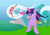 Size: 2000x1400 | Tagged: safe, artist:dashermkii, imported from derpibooru, twilight sparkle, unicorn, archer, archery, arrow, bow (weapon), bow and arrow, day, female, magic, solo, unicorn twilight, weapon