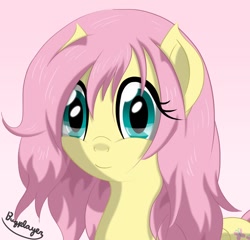 Size: 1300x1250 | Tagged: safe, artist:bugplayer, imported from derpibooru, fluttershy, pegasus, pony, alternate hairstyle, female, looking at you, loose hair, mare, messy mane, smiling, solo