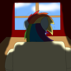 Size: 1280x1280 | Tagged: safe, artist:batmarereturns, imported from derpibooru, rainbow dash, backlighting, batmarereturns, dark, female, solo, window