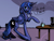 Size: 4000x3067 | Tagged: safe, artist:silfoe, imported from derpibooru, princess luna, alternate hairstyle, braid, coffee, dialogue, drink, female, hidden messages, looking at you, luna found the coffee, open mouth, pointing, smiling, solo, table, thor