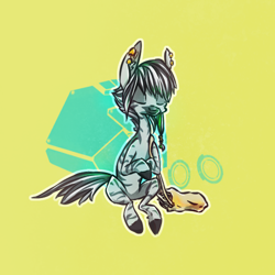 Size: 500x500 | Tagged: safe, artist:syntactics, imported from derpibooru, oc, oc only, oc:patrick poe, zebra, solo