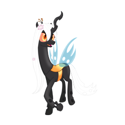 Size: 2800x2800 | Tagged: safe, artist:gatesmccloud, imported from derpibooru, oc, oc only, changeling, changeling queen, changeling oc, changeling queen oc, female, simple background, solo, transparent background, vector, yellow changeling