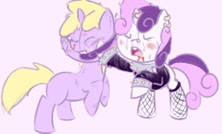 Size: 500x301 | Tagged: safe, artist:a6p, imported from derpibooru, dinky hooves, sweetie belle, ask dinky doo, meanie belle, meanie vs dinky, tumblr