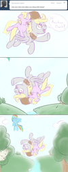 Size: 600x1500 | Tagged: safe, artist:a6p, imported from derpibooru, derpy hooves, dinky hooves, rainbow dash, pegasus, pony, ask dinky doo, female, flying, mare, tumblr