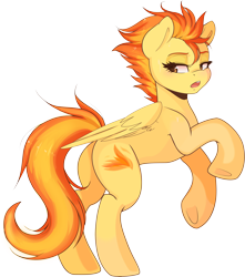 Size: 8410x9500 | Tagged: safe, artist:sagegami, artist:spittfireart, imported from derpibooru, spitfire, pegasus, pony, absurd resolution, butt, female, plot, rearing, simple background, slim, solo, transparent background, underhoof, vector