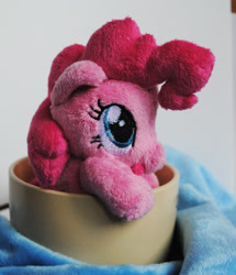 Size: 1373x1600 | Tagged: artist needed, safe, imported from derpibooru, pinkie pie, cute, ebay, fluffy, irl, photo, plushie, solo, teacup