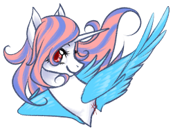 Size: 733x556 | Tagged: safe, artist:haventide, imported from derpibooru, oc, oc only, oc:cosmic, alicorn, pony, alicorn oc, bust, colored pupils, solo