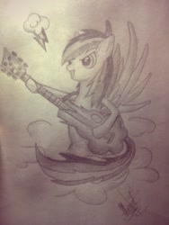 Size: 453x604 | Tagged: artist needed, source needed, safe, imported from derpibooru, rainbow dash, female, guitar, solo