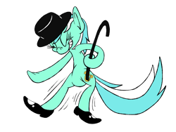 Size: 1024x768 | Tagged: safe, artist:nocturnalmeteor, imported from derpibooru, lyra heartstrings, pony, bipedal, cane, clothes, female, grin, hat, shoes, shoes only, simple background, solo, transparent background