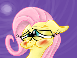 Size: 1024x768 | Tagged: safe, artist:nocturnalmeteor, imported from derpibooru, fluttershy, blushing, female, scrunchy face, solo