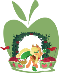 Size: 4080x5076 | Tagged: safe, artist:rariedash, imported from derpibooru, applejack, earth pony, pony, absurd resolution, apple, clothes, cowboy hat, cutie mark, dress, female, gala dress, hat, hooves, lineless, mare, open mouth, saddle, simple background, solo, tack, transparent background