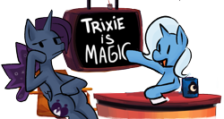 Size: 765x408 | Tagged: safe, artist:fauxsquared, imported from derpibooru, princess luna, trixie, luna-afterdark, banner, trixie is magic