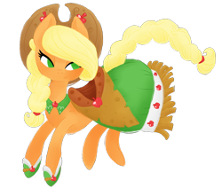 Size: 1300x1100 | Tagged: safe, artist:grandifloru, imported from derpibooru, applejack, earth pony, pony, clothes, dress, female, gala dress, simple background, solo, transparent background