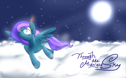 Size: 1440x900 | Tagged: safe, artist:wishdream, imported from derpibooru, oc, oc only, pegasus, pony, midnight sky, night, sky, solo