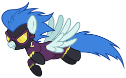 Size: 5000x3100 | Tagged: safe, artist:zutheskunk, artist:zutheskunk traces, imported from derpibooru, nightshade, friendship is magic, clothes, costume, female, flying, shadowbolts, shadowbolts costume, simple background, solo, transparent background, vector, vector trace