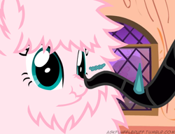 Size: 650x500 | Tagged: safe, artist:mixermike622, imported from derpibooru, oc, oc only, oc:fluffle puff, tumblr:ask fluffle puff, princess twilight sparkle (episode), black vine, boop, scrunchy face, single panel, solo
