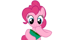 Size: 500x281 | Tagged: safe, artist:themightyshizam, imported from derpibooru, pinkie pie, animated, baking, female, gif, simple background, solo, white background