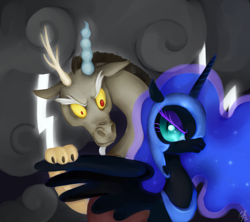 Size: 1903x1687 | Tagged: safe, artist:trefleix, imported from derpibooru, discord, nightmare moon