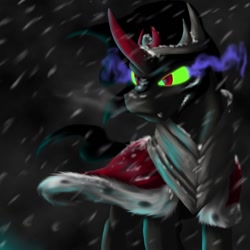 Size: 800x800 | Tagged: safe, artist:artybeat, imported from derpibooru, king sombra, male, snow, solo