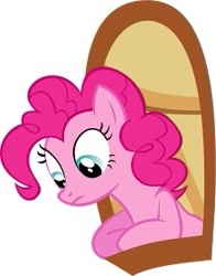 Size: 219x280 | Tagged: safe, imported from derpibooru, pinkie pie, balcony, female, simple background, solo, vector, white background