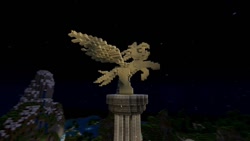 Size: 1024x576 | Tagged: safe, imported from derpibooru, screencap, pegasus, pony, custom, customized toy, minecraft, night, statue, video game