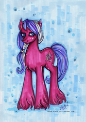 Size: 775x1093 | Tagged: safe, artist:madblackie, imported from derpibooru, autumn (g2), autumn, female, g2, purse ponies, solo, traditional art