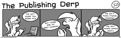 Size: 1280x404 | Tagged: safe, artist:tetrapony, imported from derpibooru, derpy hooves, pegasus, pony, comic:the daily derp, comic, female, mare, monochrome