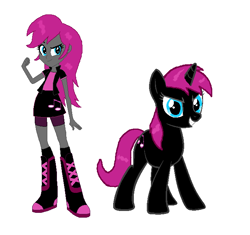 Size: 676x636 | Tagged: safe, artist:gothnebula, imported from derpibooru, oc, oc only, oc:selene, pony, equestria girls, custom, customized toy, equestria girls-ified, human ponidox, recolor