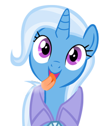 Size: 1280x1482 | Tagged: safe, artist:umbra-neko, imported from derpibooru, trixie, pony, unicorn, female, fourth wall, licking, licking ponies, mare, screen, solo