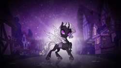 Size: 1024x576 | Tagged: safe, artist:overmare, imported from derpibooru, rarity, changeling, changelingified, female, rariling, solo, wallpaper