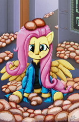 Size: 600x927 | Tagged: safe, artist:riznof, imported from derpibooru, fluttershy, pony, beverly crusher, clothes, crossover, doctor, female, ponified, solo, star trek, tribble