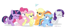 Size: 600x260 | Tagged: safe, artist:dm29, imported from derpibooru, applejack, fluttershy, pinkie pie, rainbow dash, rarity, twilight sparkle, butterfly, earth pony, pegasus, pony, unicorn, animated, cute, daaaaaaaaaaaw, dashabetes, diapinkes, female, filly, filly applejack, filly fluttershy, filly pinkie pie, filly rainbow dash, filly rarity, filly twilight sparkle, galloping, gif, hnnng, jackabetes, julian yeo is trying to murder us, mane six, mare, pronking, raribetes, running, scared, shyabetes, smiling, twiabetes, unicorn twilight, weapons-grade cute, younger