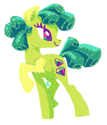 Size: 500x586 | Tagged: safe, artist:needsmoarg4, imported from derpibooru, green jewel, earth pony, pony, blind bag pony, digital painting, female, mare, redesign, simple background, solo, white background