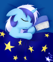 Size: 510x600 | Tagged: safe, artist:avialexis25, imported from derpibooru, minuette, pony, unicorn, female, sleeping, solo, toothbrush