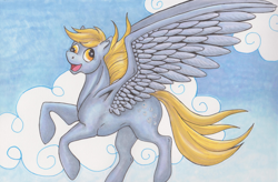 Size: 1000x657 | Tagged: safe, artist:makomaragi, imported from derpibooru, derpy hooves, pegasus, pony, female, mare, solo