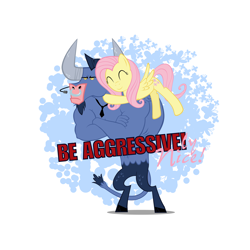 Size: 6000x6000 | Tagged: safe, artist:poniker, imported from derpibooru, fluttershy, iron will, absurd resolution, hug