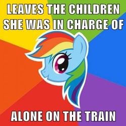 Size: 500x500 | Tagged: safe, imported from derpibooru, rainbow dash, female, image macro, neglect, solo