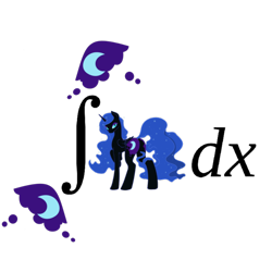 Size: 800x800 | Tagged: safe, imported from derpibooru, nightmare moon, bedroom eyes, butt, calculus, cutie mark, don't drink and derive, dx, flank, integral, looking back, math, plot, simple background, stupid sexy nightmare moon, transparent background, vector