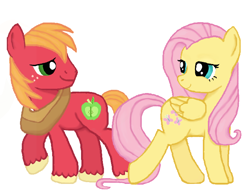 Size: 700x545 | Tagged: safe, artist:thecat101, imported from derpibooru, big macintosh, fluttershy, earth pony, pony, fluttermac, male, shipping, stallion, straight