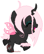 Size: 153x186 | Tagged: safe, artist:ipandacakes, imported from derpibooru, oc, oc only, oc:pomf puff, changeling, hybrid, changeling oc, heart, interspecies offspring, magical lesbian spawn, offspring, parent:oc:fluffle puff, parent:queen chrysalis, parents:canon x oc, parents:chrysipuff, pink changeling, simple background, solo, transparent background, vector