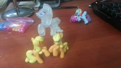 Size: 1280x720 | Tagged: safe, imported from derpibooru, applejack, pinkie pie, rainbow dash, rarity, female, irl, photo, toy