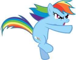 Size: 4879x3820 | Tagged: safe, artist:feitaru, imported from derpibooru, rainbow dash, pony, the return of harmony, bipedal, female, fight, mare, simple background, solo, transparent background, vector, wingless