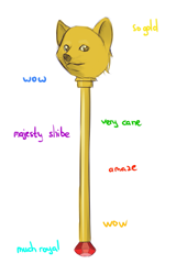 Size: 639x1000 | Tagged: safe, artist:dream-phoenix, imported from derpibooru, shiba inu, doge, doge scepter, meme, memeception, shibe, twilight scepter