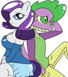 Size: 1868x2112 | Tagged: safe, imported from derpibooru, rarity, spike, anthro, female, male, shipping, sparity, straight