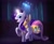 Size: 1477x1200 | Tagged: safe, artist:countcarbon, imported from derpibooru, fluttershy, rarity, pegasus, pony, unicorn, castle mane-ia, magic, scared, scene interpretation