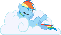 Size: 4876x2798 | Tagged: safe, artist:rainbowcrab, imported from derpibooru, rainbow dash, cloud, female, simple background, sleeping, sleepydash, solo, transparent background, vector